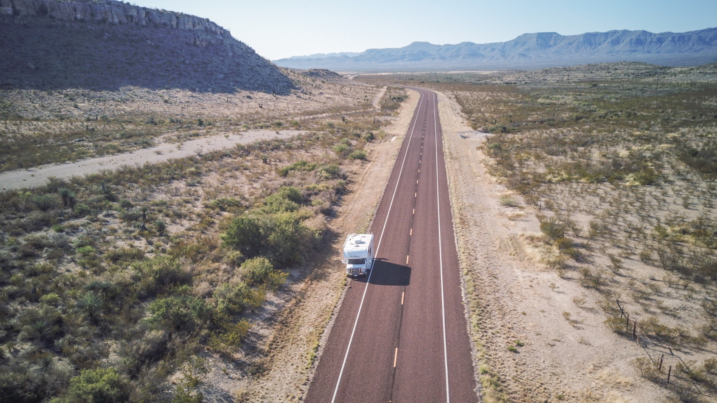 RV driving through Texas