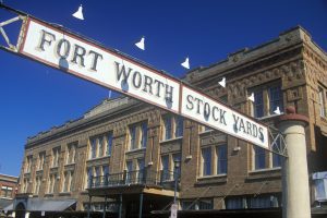 Fort Worth Stock Yards with historic hotel, Ft. Worth, TX