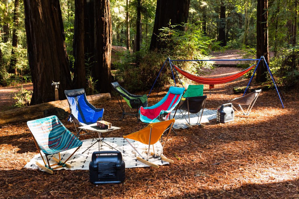 camping chairs and hammock