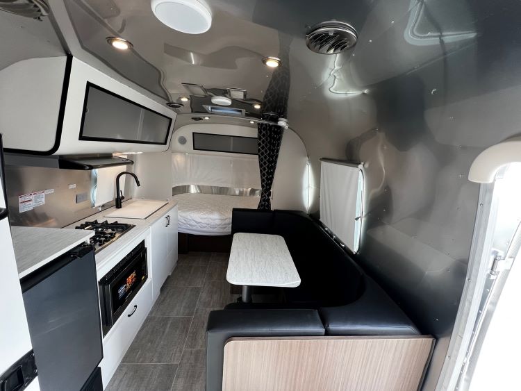 Interior of an Airstream Caravel 22fb Travel Trailer RV