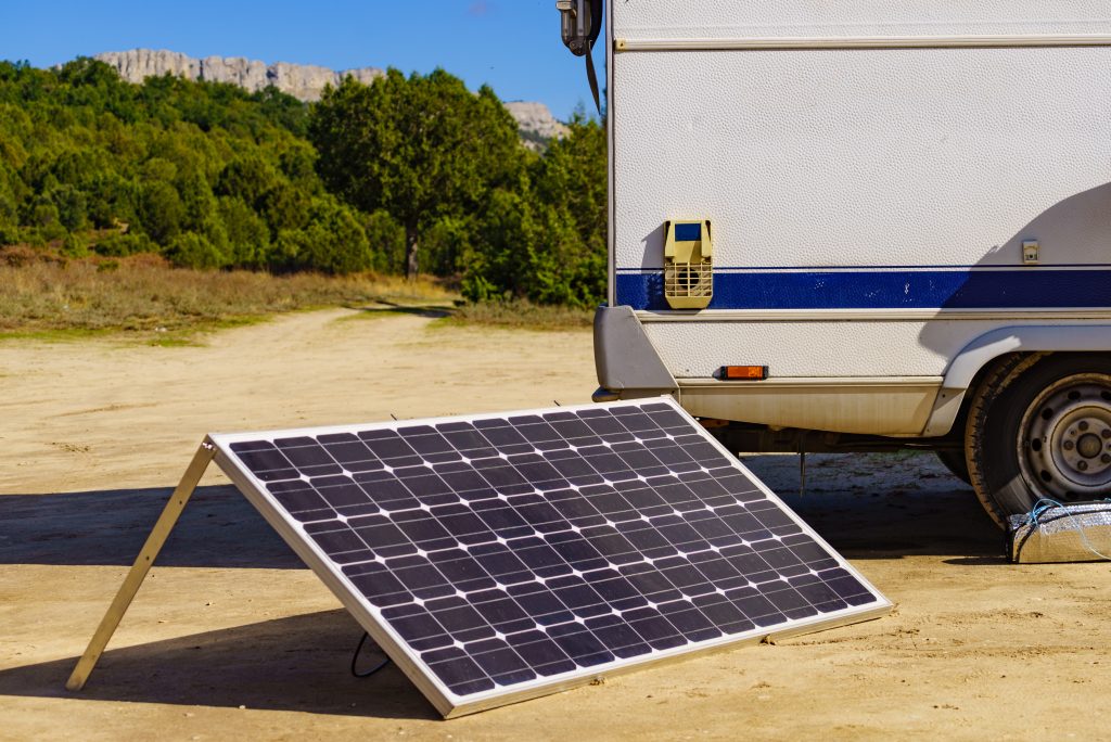 solar panel by an rv