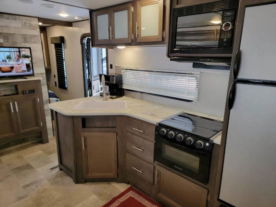 interior of 2019 Dutchmen Coleman 236bh Travel Trailer RV rentals near Disney Fort Wilderness Resort