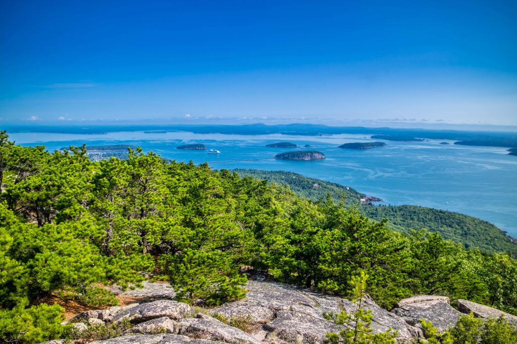 precipice hiking trail in acadia