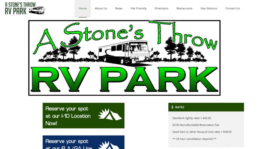 A Stones Throw RV Park in Tallahassee Florida