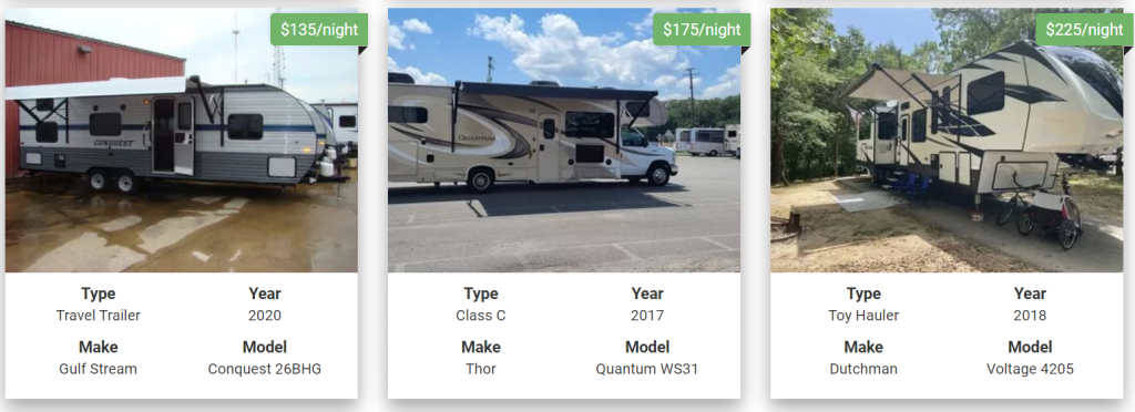 Small town Broken Bow RV rentals by owner